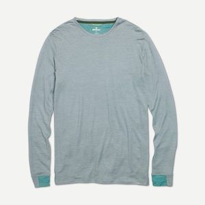 BOMBAS Men's Merino Wool Blend Crew Neck Long Sleeve T-Shirt 
SIZE-LARGE-GRAY